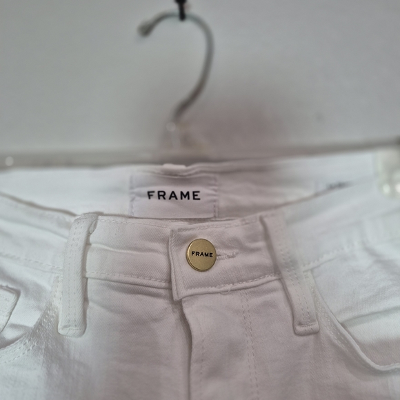 Frame Women's Jeans Size 27 Crisp White Skinny Jeans - Picture 3 of 6